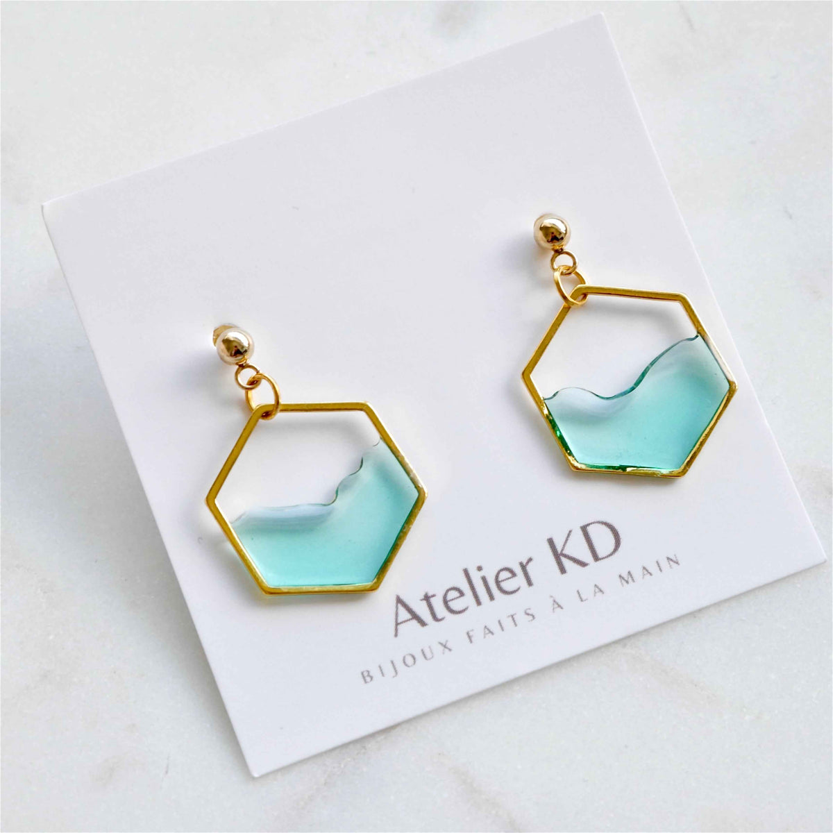 Boucles d'oreilles ocean- hexa (moyen)