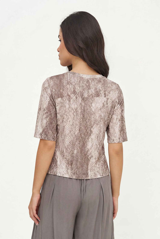 Women's Knit/Woven Combo Top