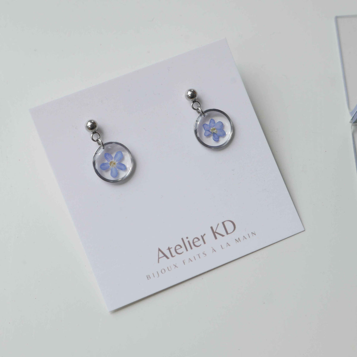 Boucles d’oreilles Myosotis - petit ronds (12 mm)