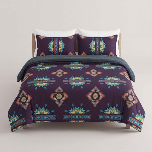 3PC SET FLANNEL BORREGO (sherpa lined) purple