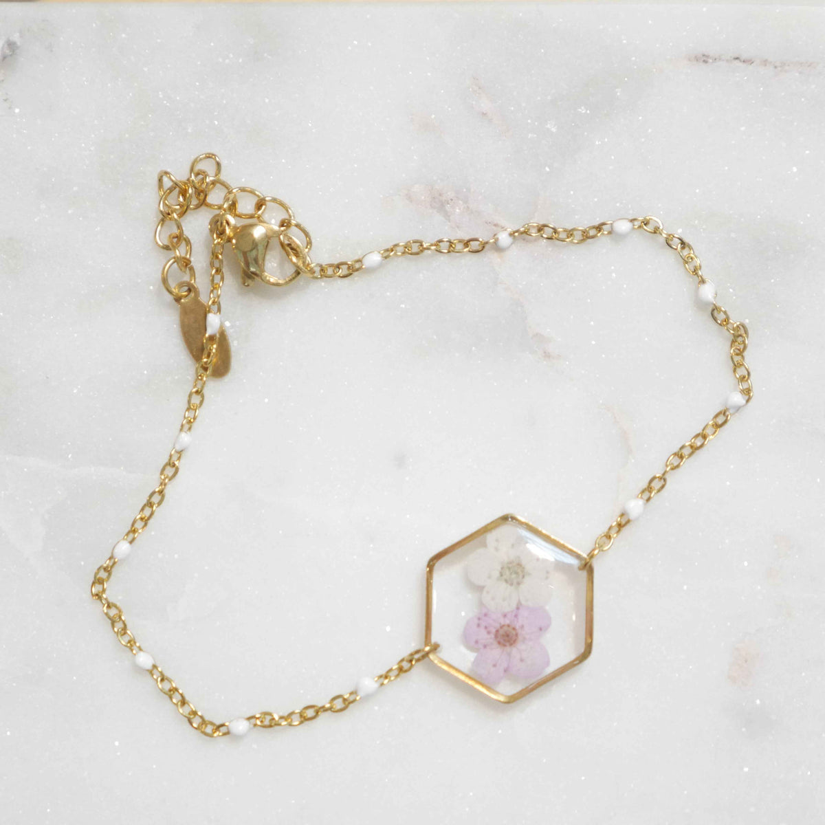 Edition spéciale - Bracelet duo Sofia - Lila et blanc