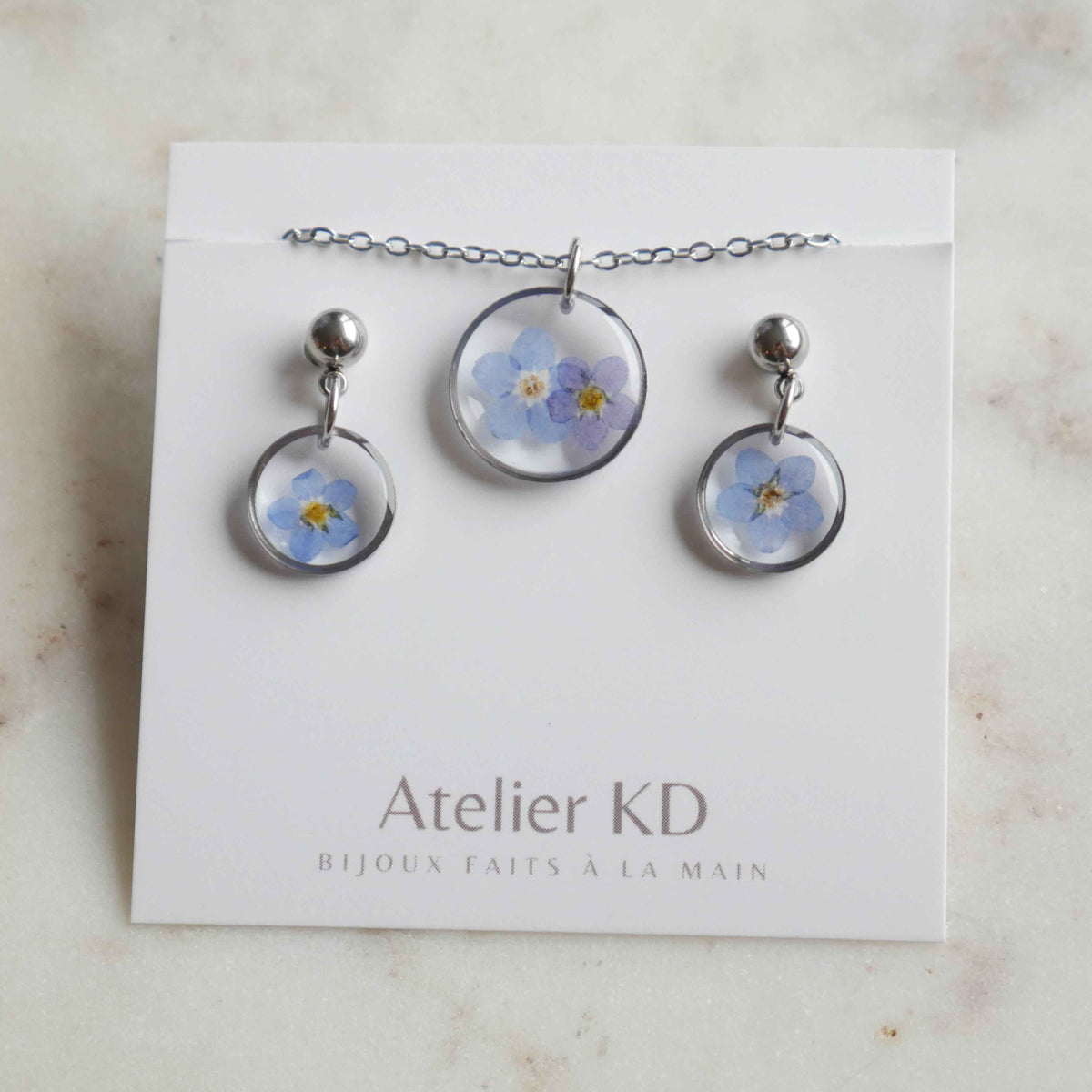 Parure Myosotis - rond(petit)