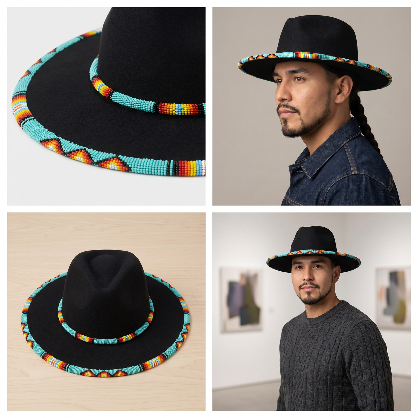 Size-63 Handmade Beaded Hat