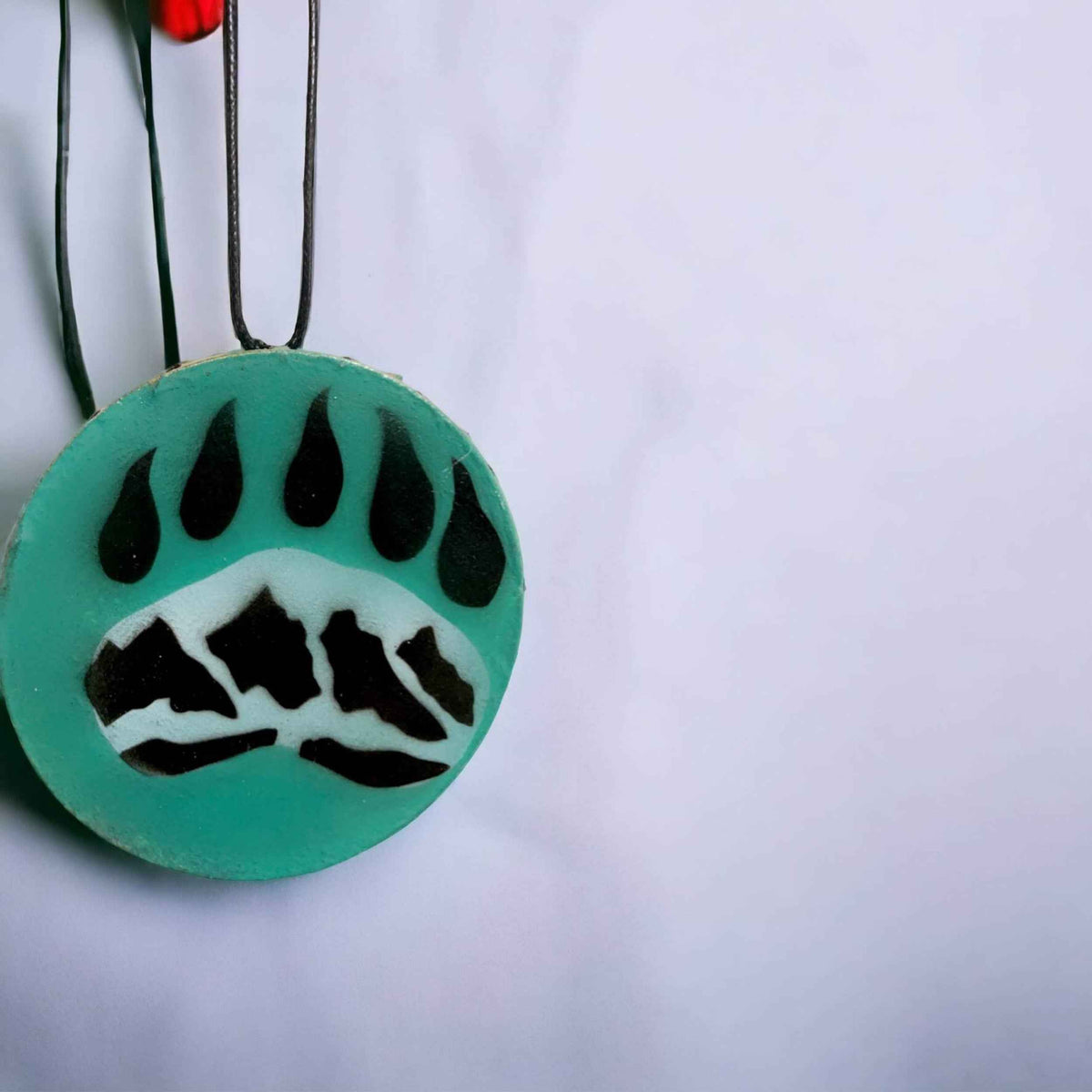 Interior Rear View Mirror Hanging (Drum) paw green