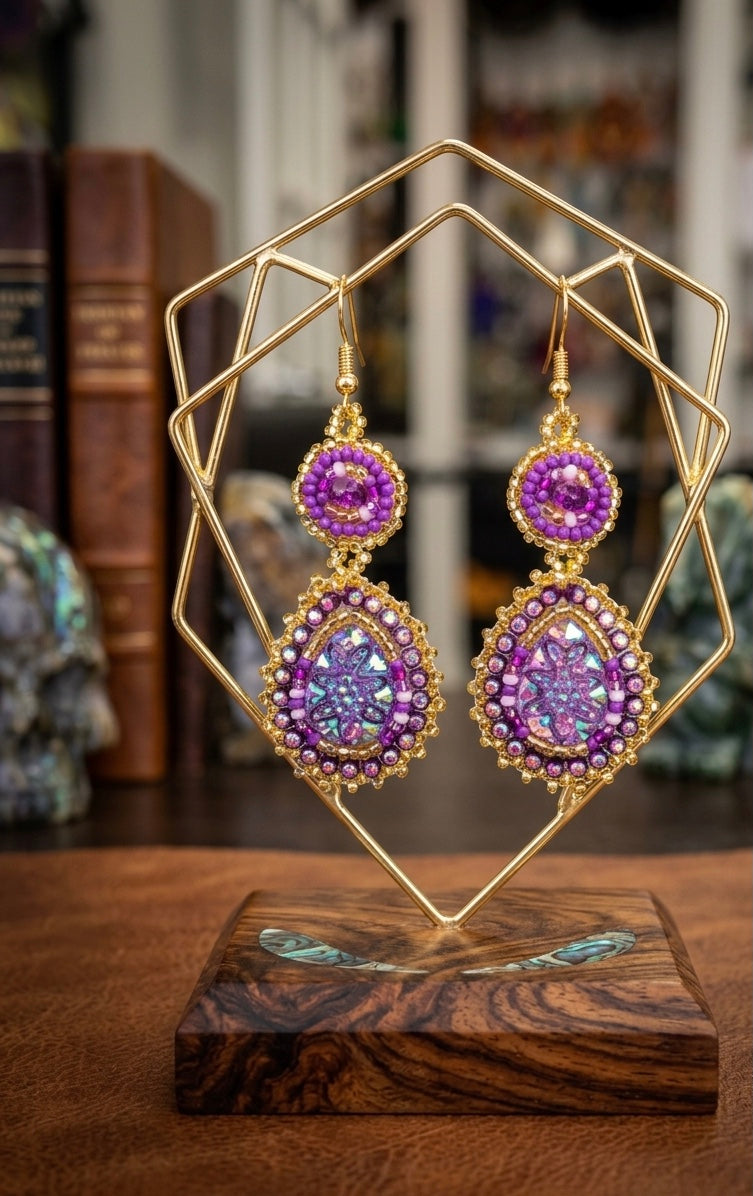 Drop Beaded Earrings pink collection