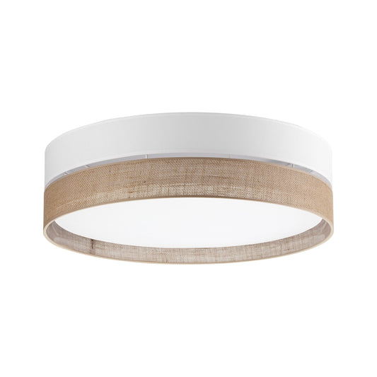 Linobianco Natural Linen Flush Mount Ceiling Light for Bedroom, Hallway & Living Room