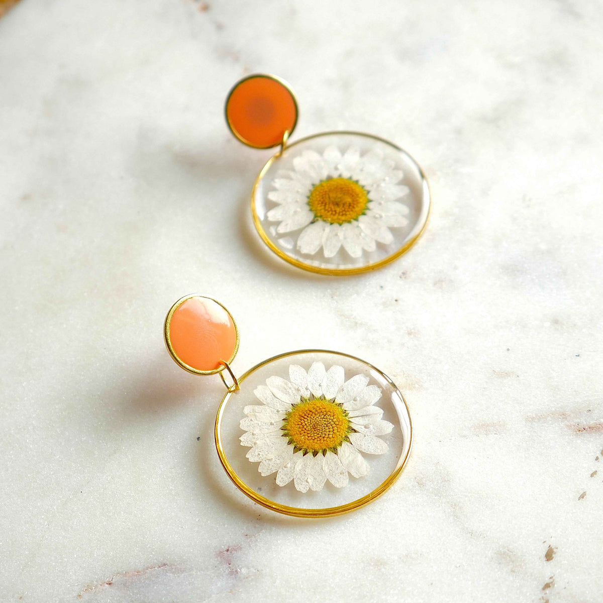 Boucles d'oreilles duo Morgo blanc - rond