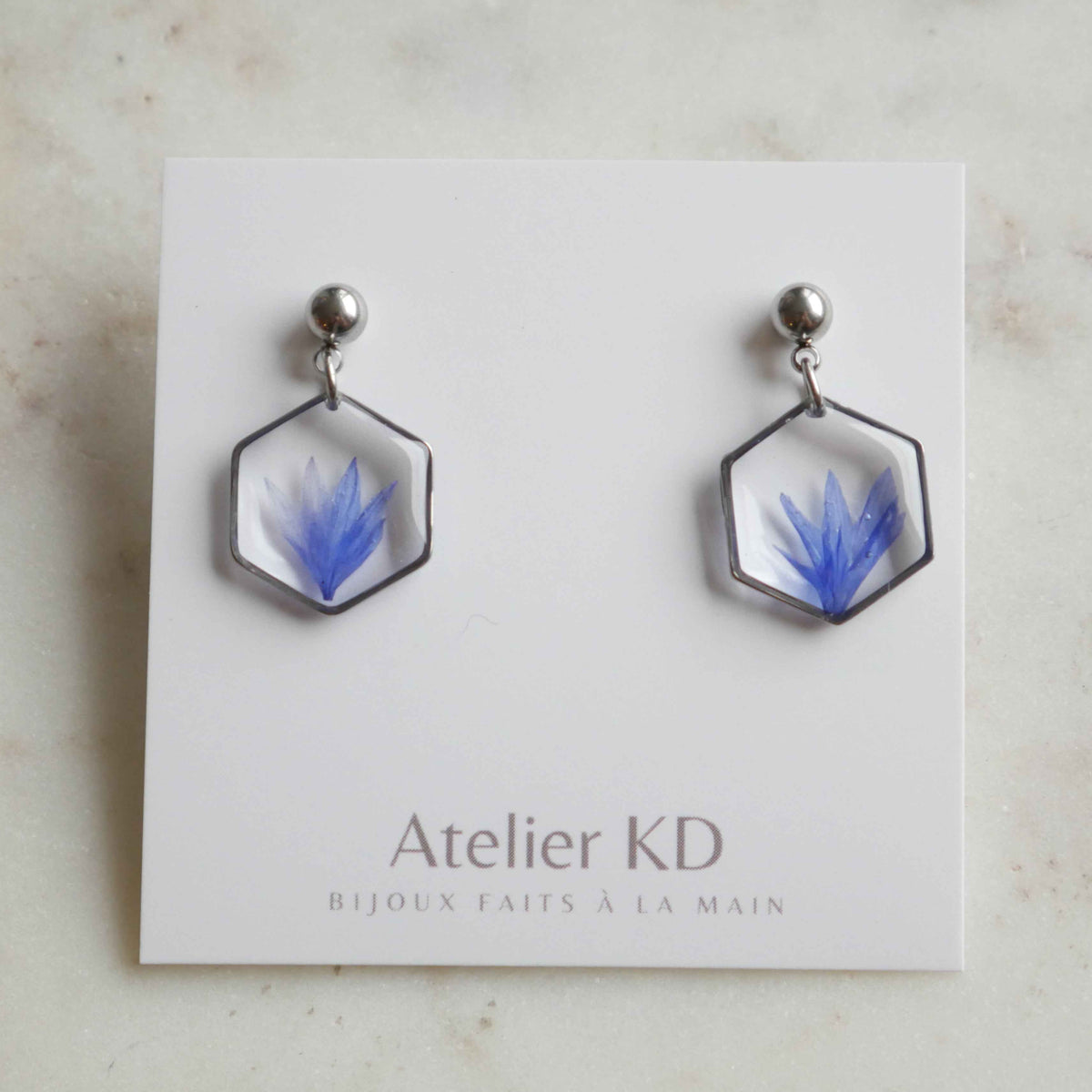 Boucles d'oreilles Blu - hexa(médium)