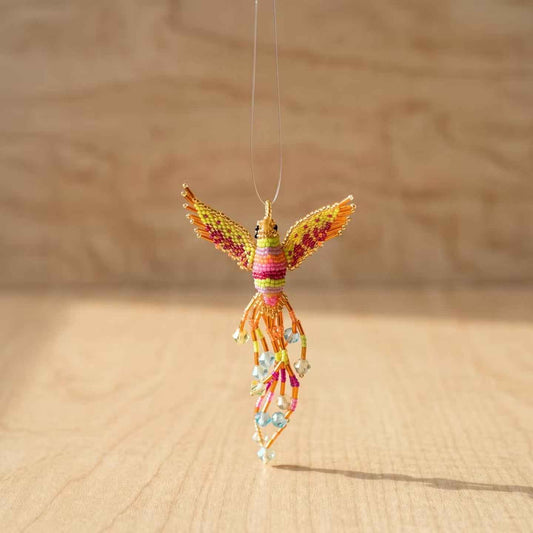 Orange Beaded Humming Bird