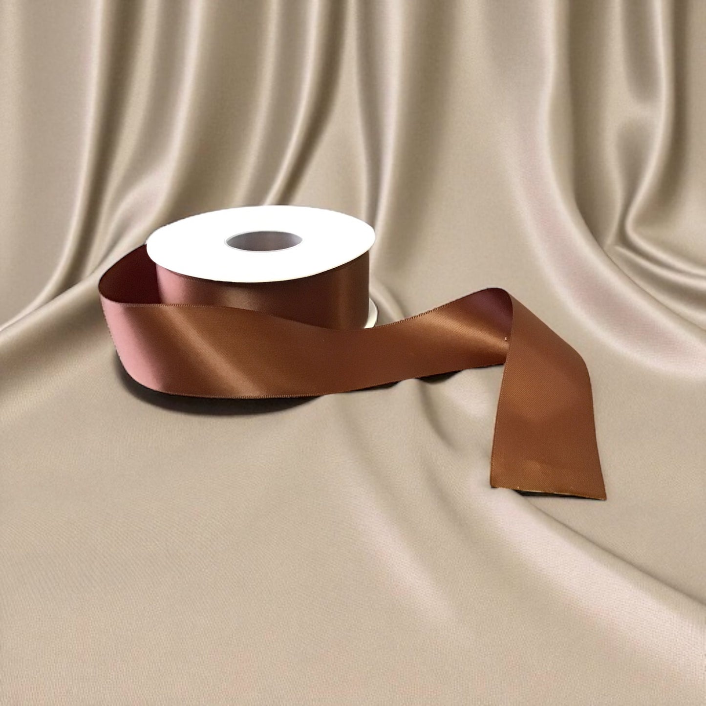 Satin Ribbon Double Face-Chocolate Brown #870 -3.8 cm Wide