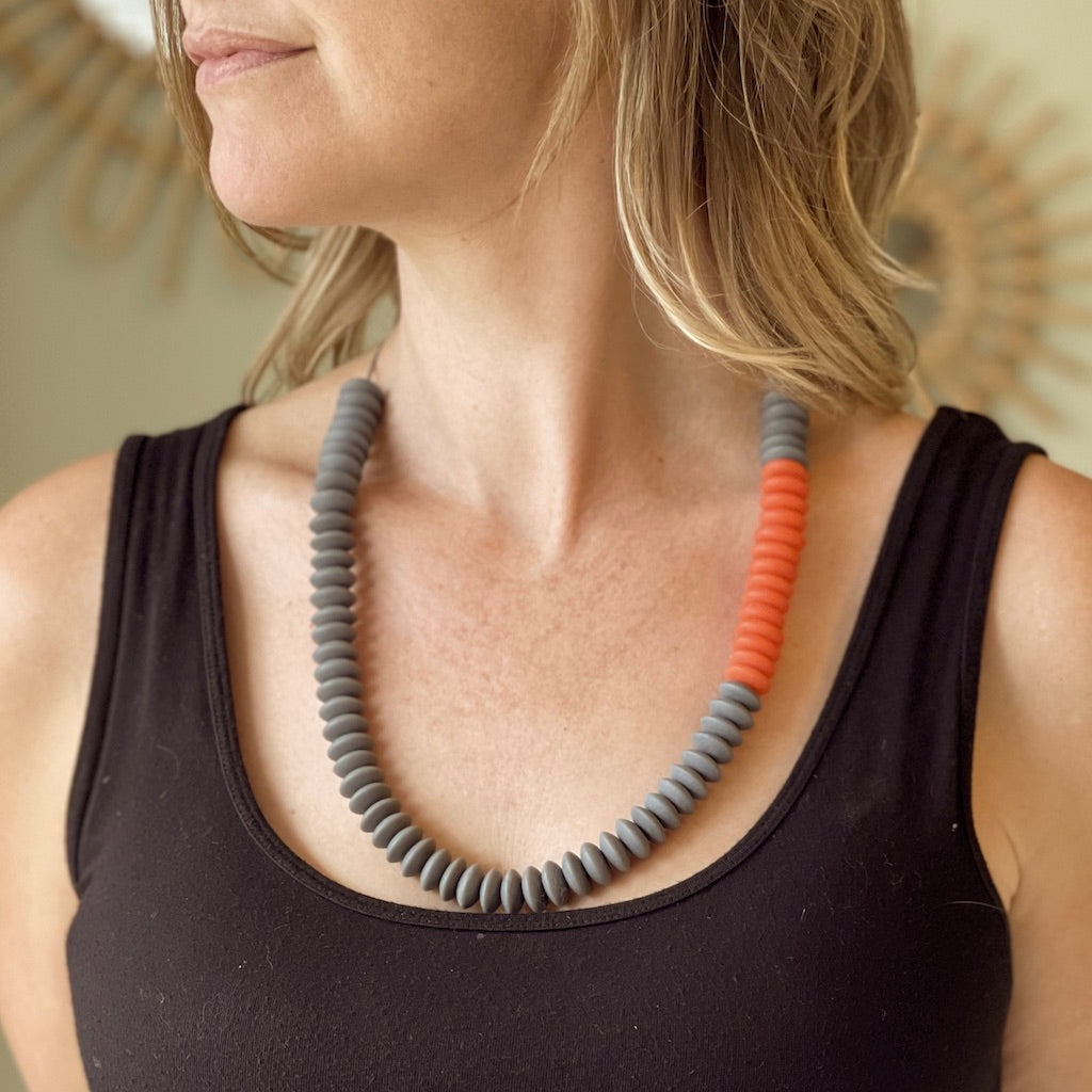 Resin Stacked Disc Necklace
