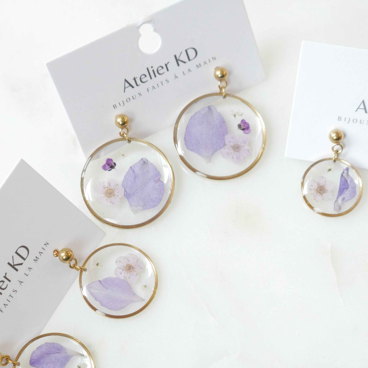 Boucles d'oreilles Léa - rond (moyen 25mm)