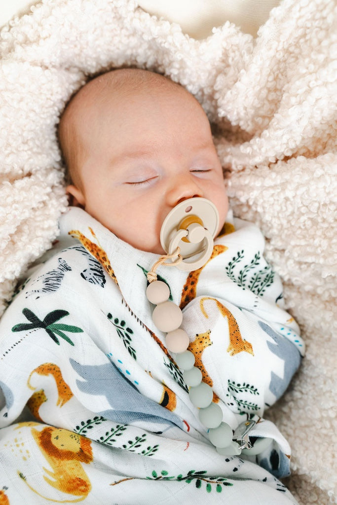 Baby Muslin Swaddle in Tanboocel® Bamboo Viscose - Safari Jungle