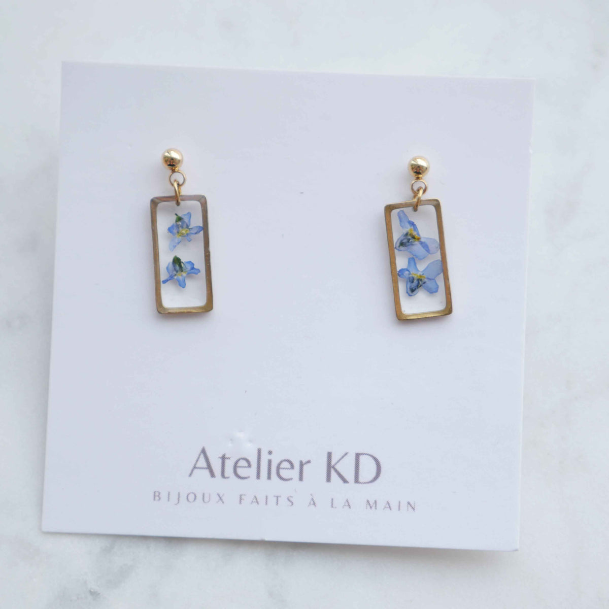 Boucles d’oreilles Mia - rectangle 12mm