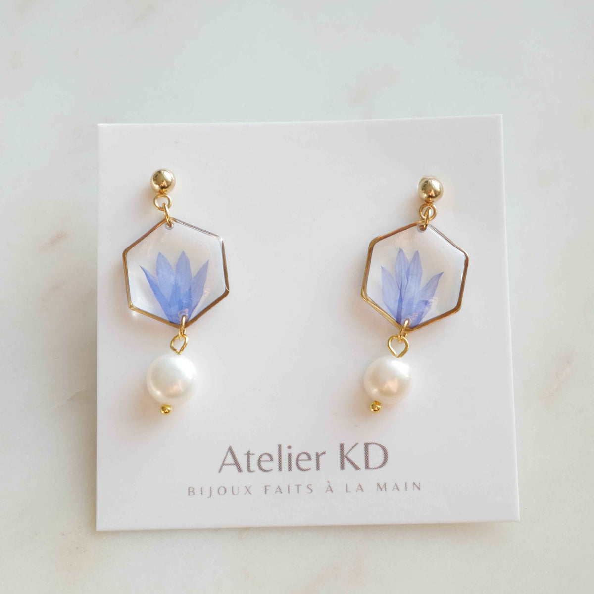 Boucles d'oreilles Perla Blu - hexa