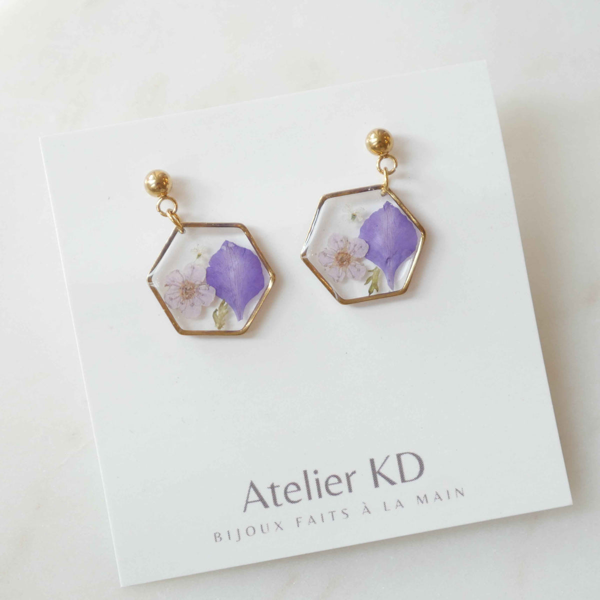 Boucles d'oreilles Léa- hexa (moyen 15mm)