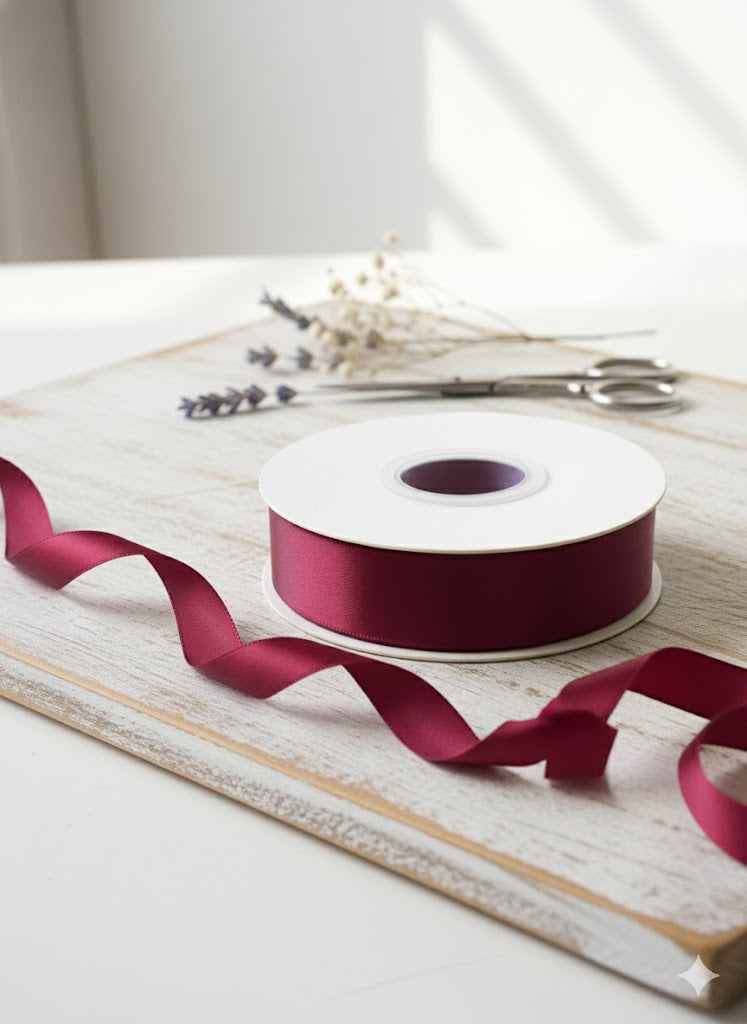 30 Meter Double Maroon #789 Ribbon Roll