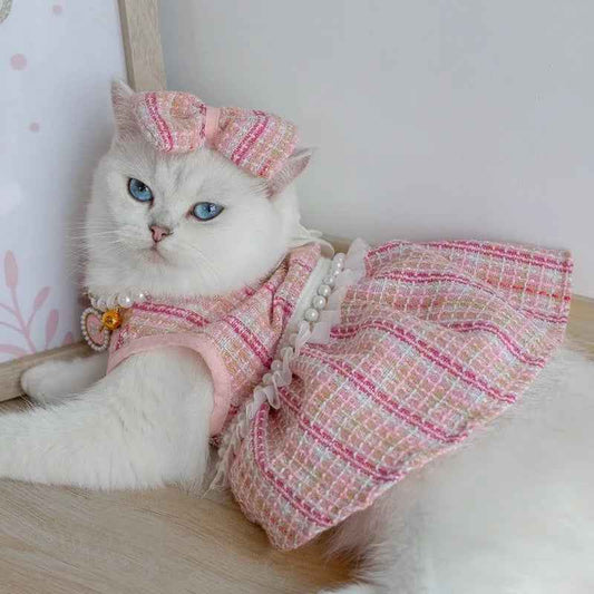Princessa Dog Dress & Bow Set – Formal Outfit for Dogs