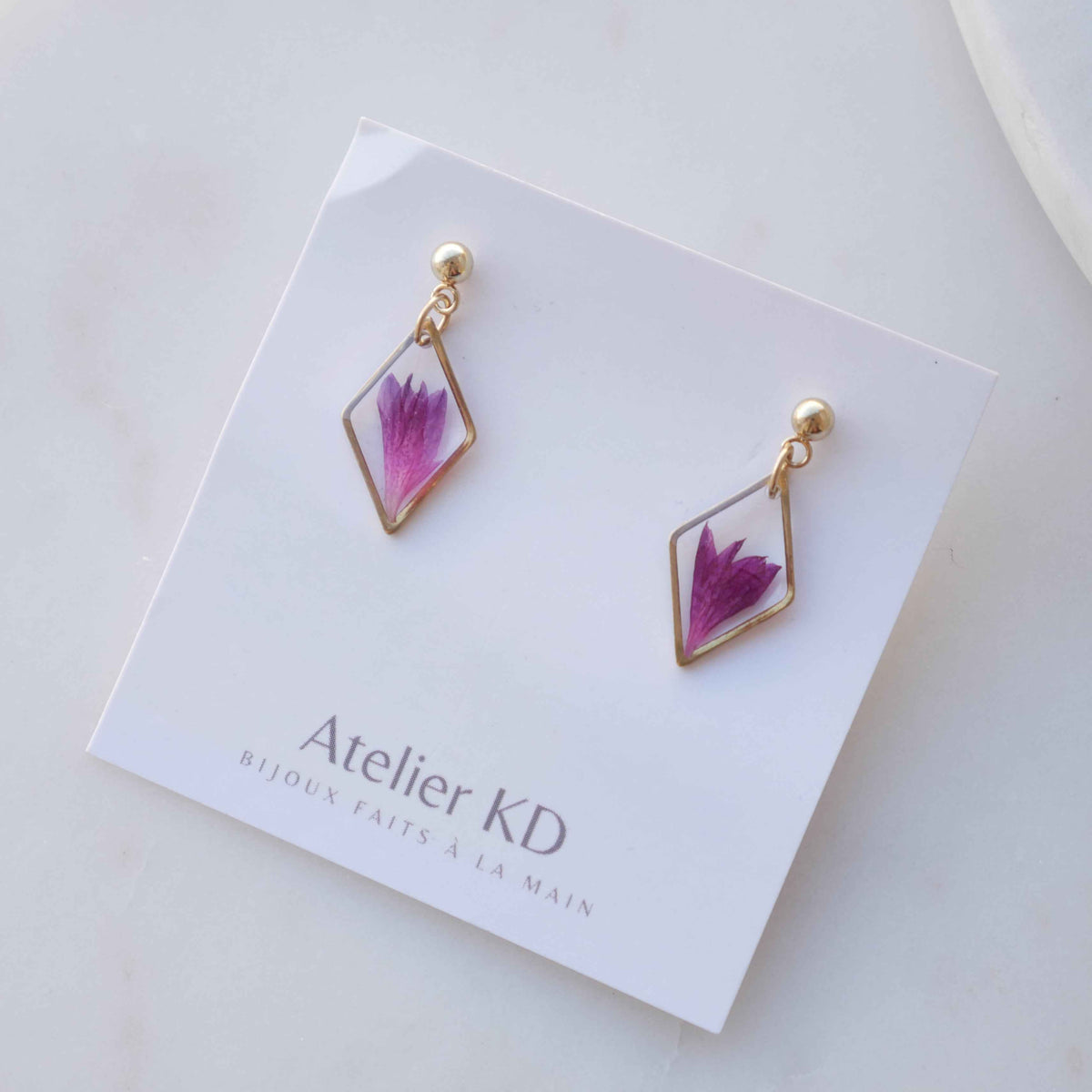 Boucles d'oreilles Lucy - fuschia (petit 12mm)