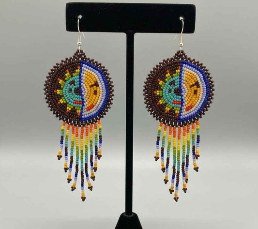 Brown Sun & Moon Beaded Fringe