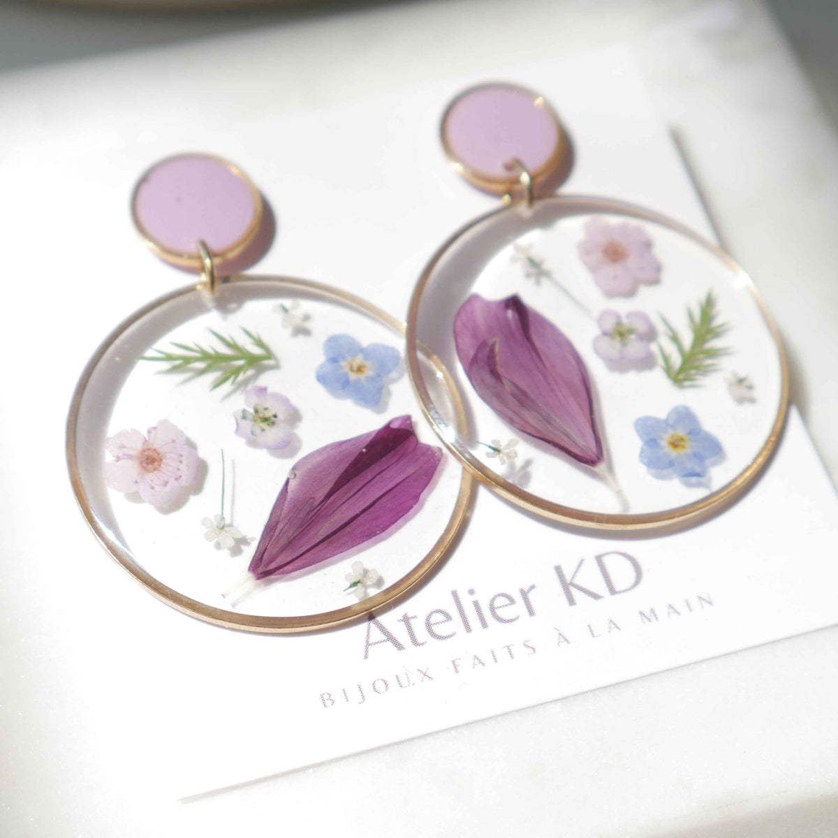 Boucles d'oreilles duo printemps Maia - rond (XL 40mm)