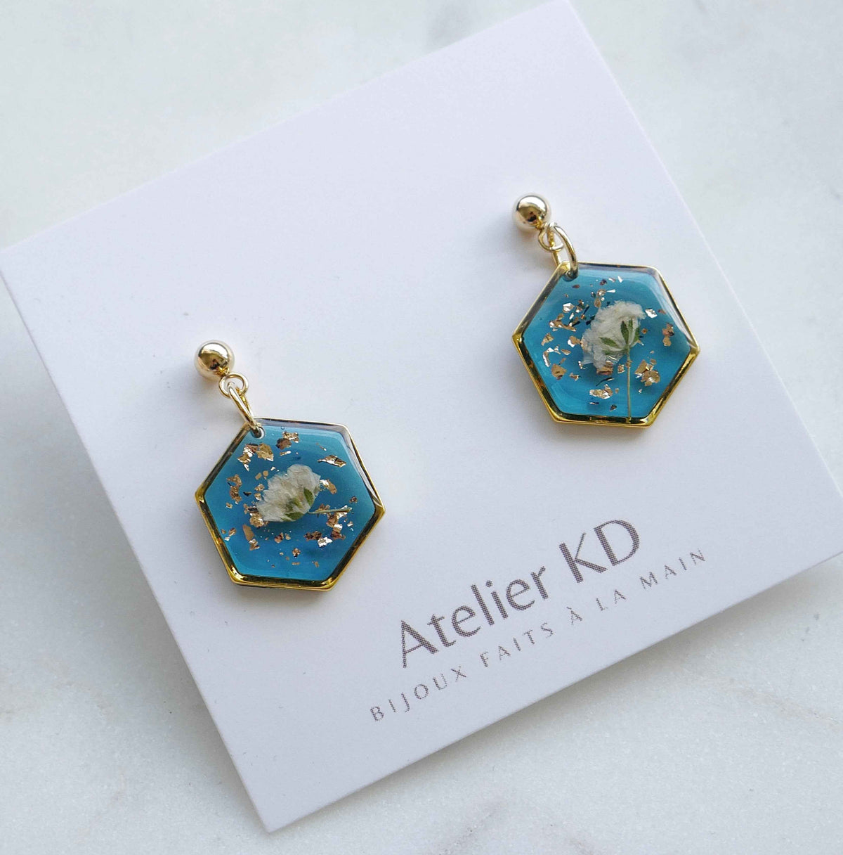 Boucles d'oreilles Céleste - hexa (moyen)