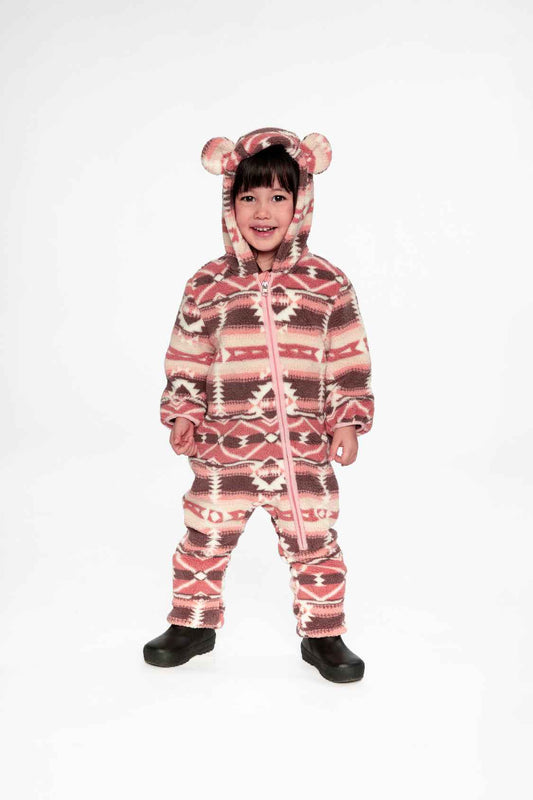 Baby Mid-Season Plush One-Piece Outerwear Aztec Pink