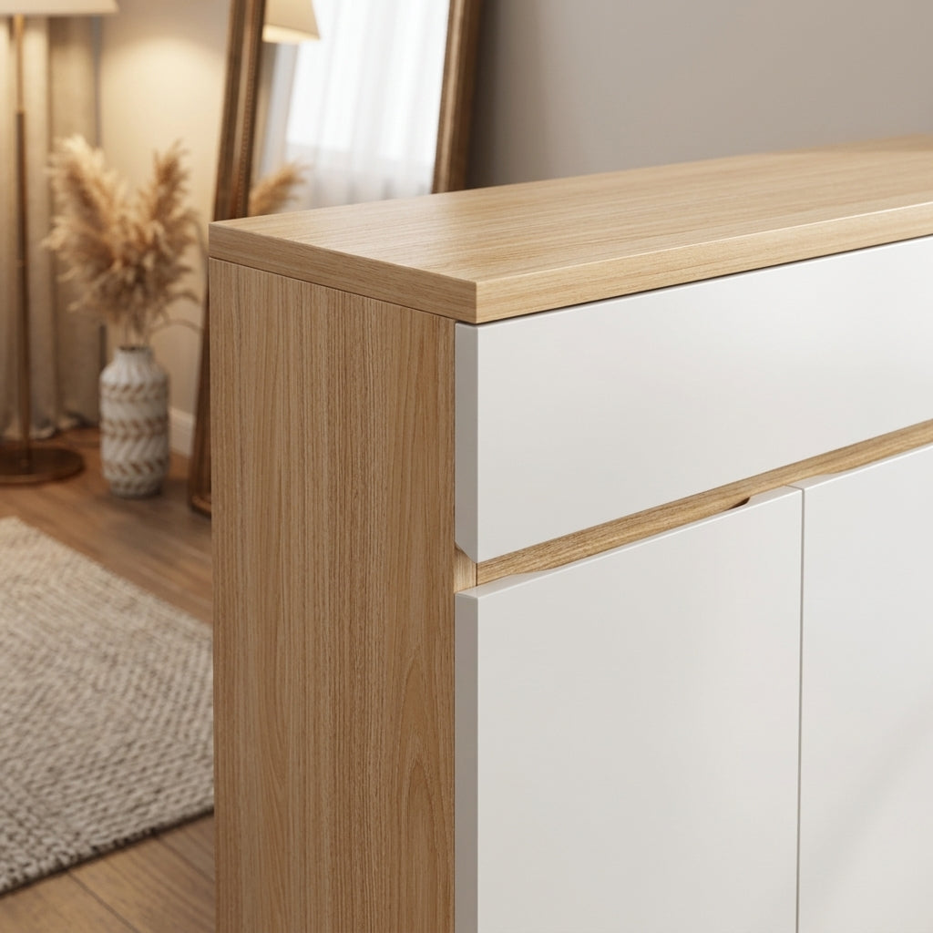 SC52 Weißer Schuhschrank