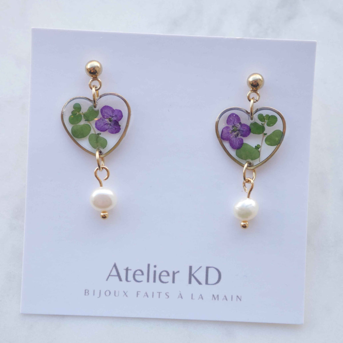 Boucles d’oreilles Chloé - coeur (moyen)