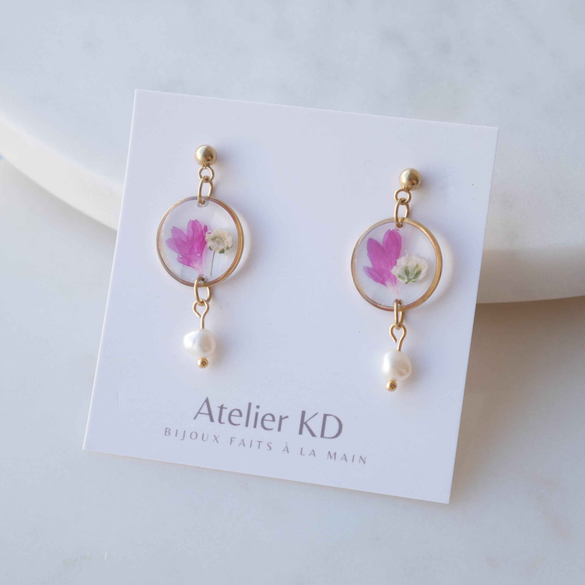 Boucles d'oreilles Lucy - Perla - rond (medium 16mm)