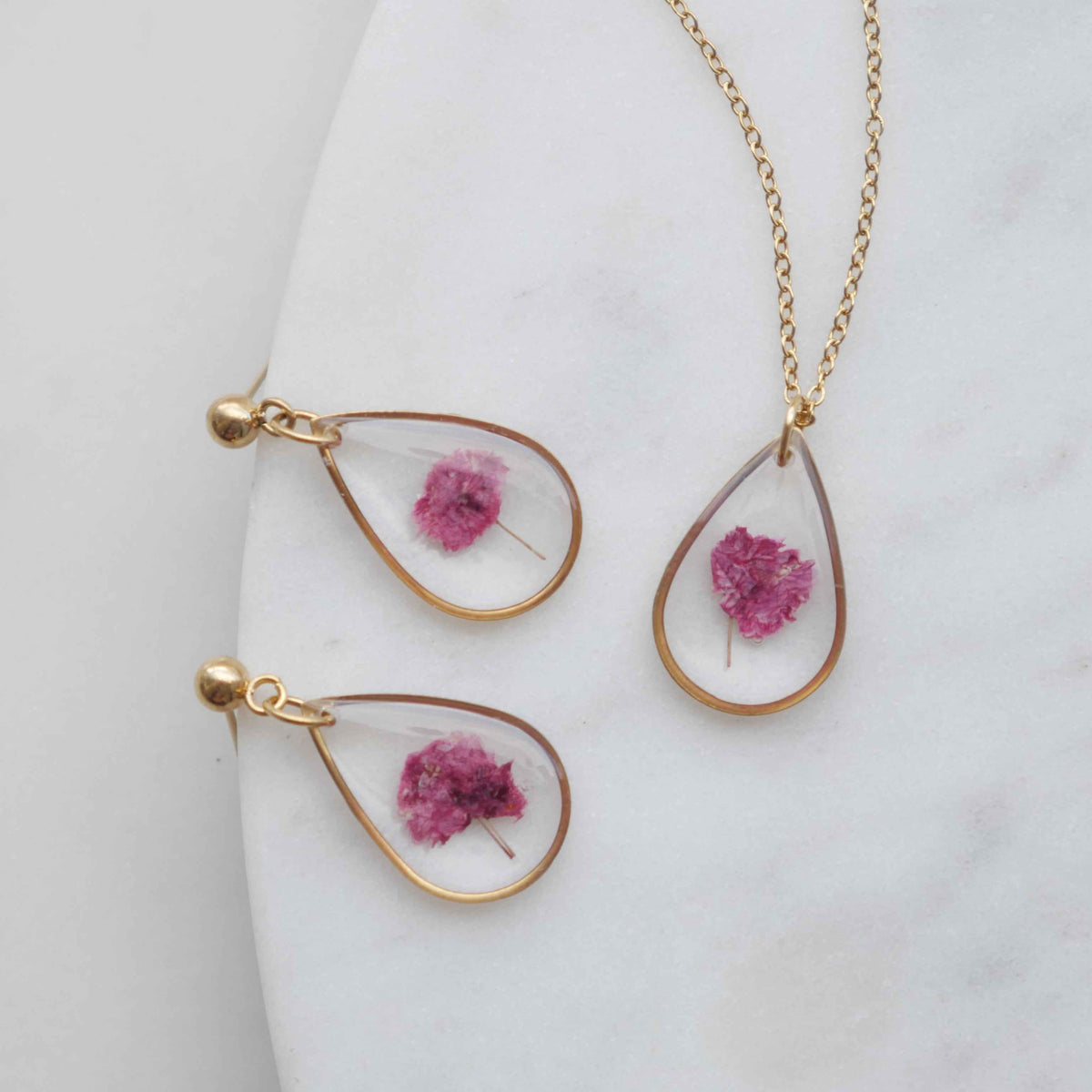 Parure Gigi fuschia - goute (moyen 16mm)