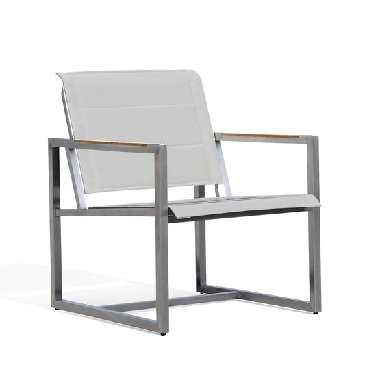 Pine Stainless Steel & Teak Outdoor Sling Chair - AURABAGS SHOP