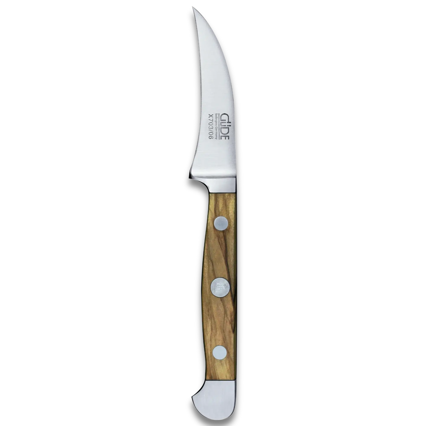 ALPHA OLIVE | Gemüsemesser 6 cm | Geschmiedeter Stahl / Olivenholzgriff