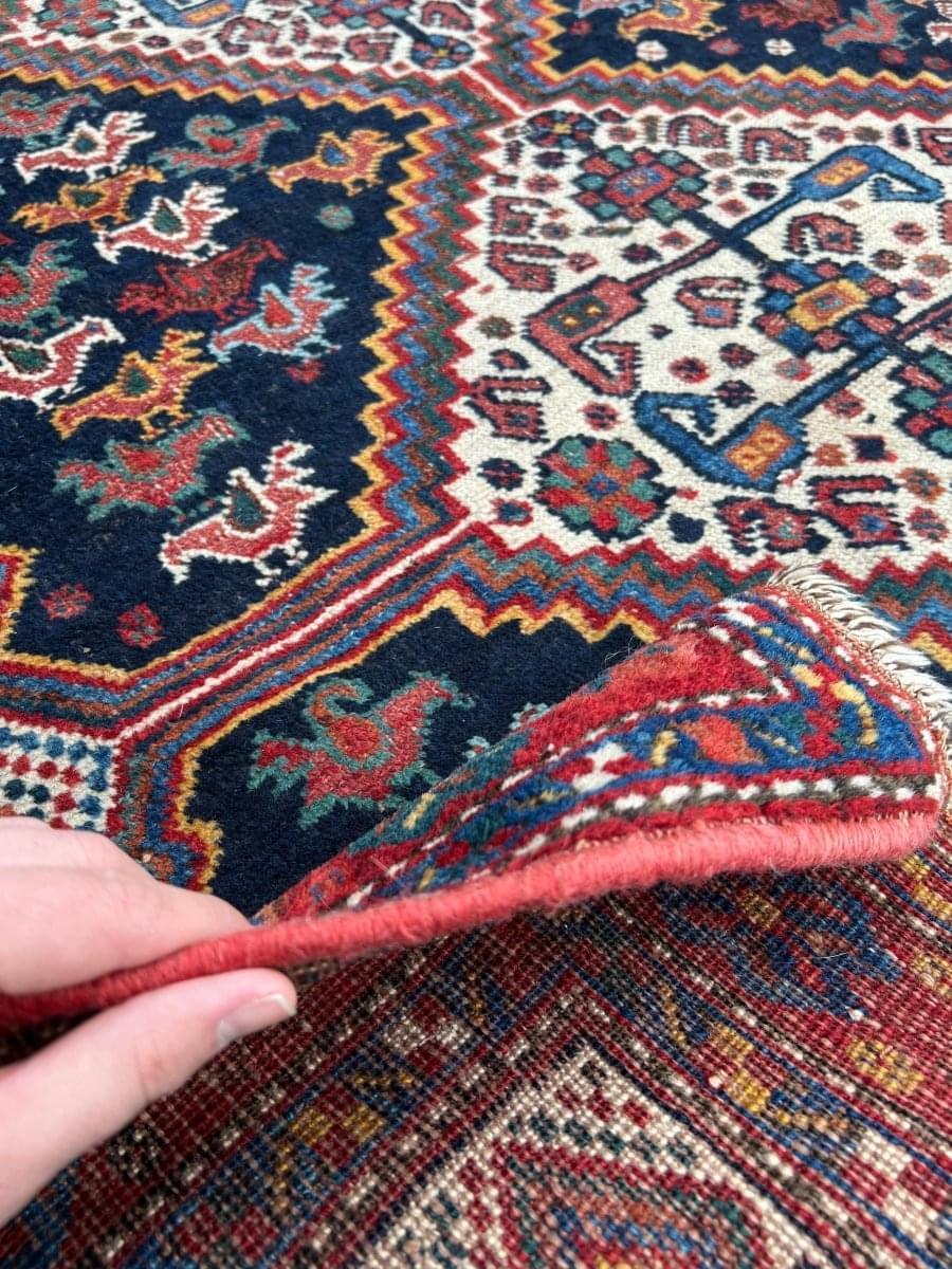Antiker persischer Khamseh Teppich | 1,75 m x 1,24 m