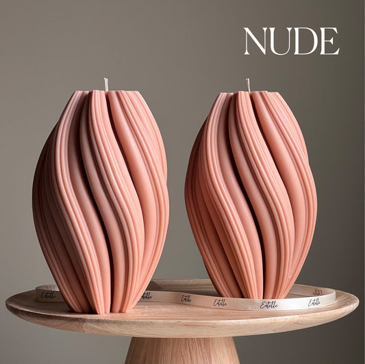 Tall Swirl Soy Wax Candle | Modern Home Decor