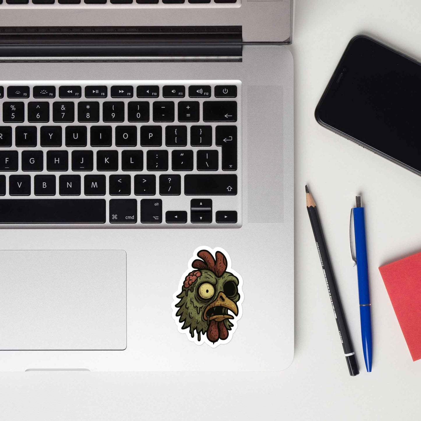 Halloween Zombie Chicken Bubble-free stickers