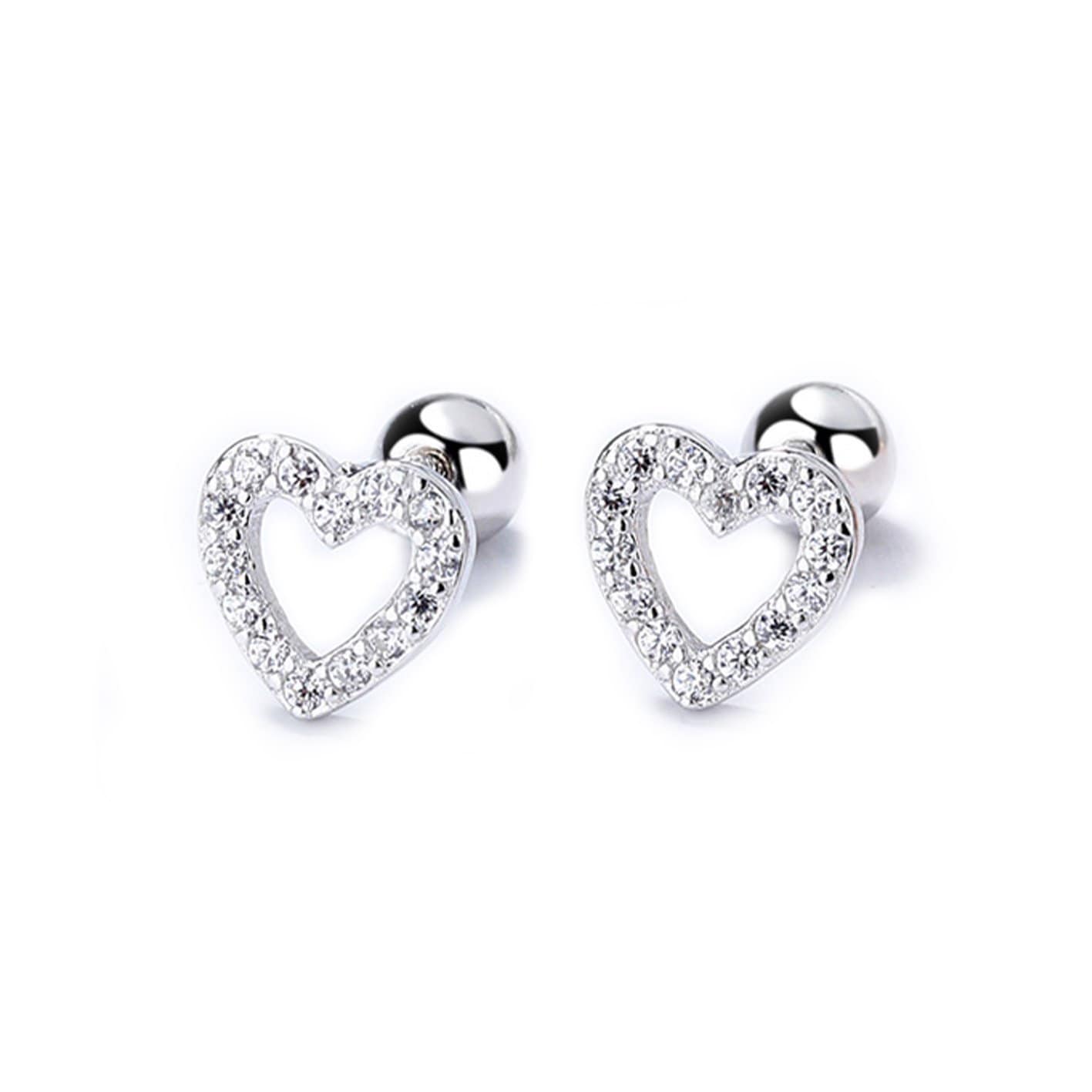 Boucles d'oreilles Coeurs en argent sterling