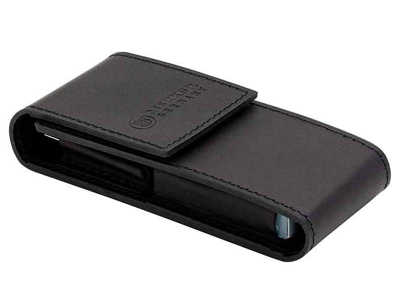Merkur Leather Case empty for Razor 23001 and 10 Blades, Black