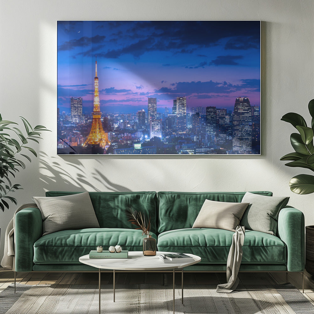 Wandbild Tokioter Nachtansicht