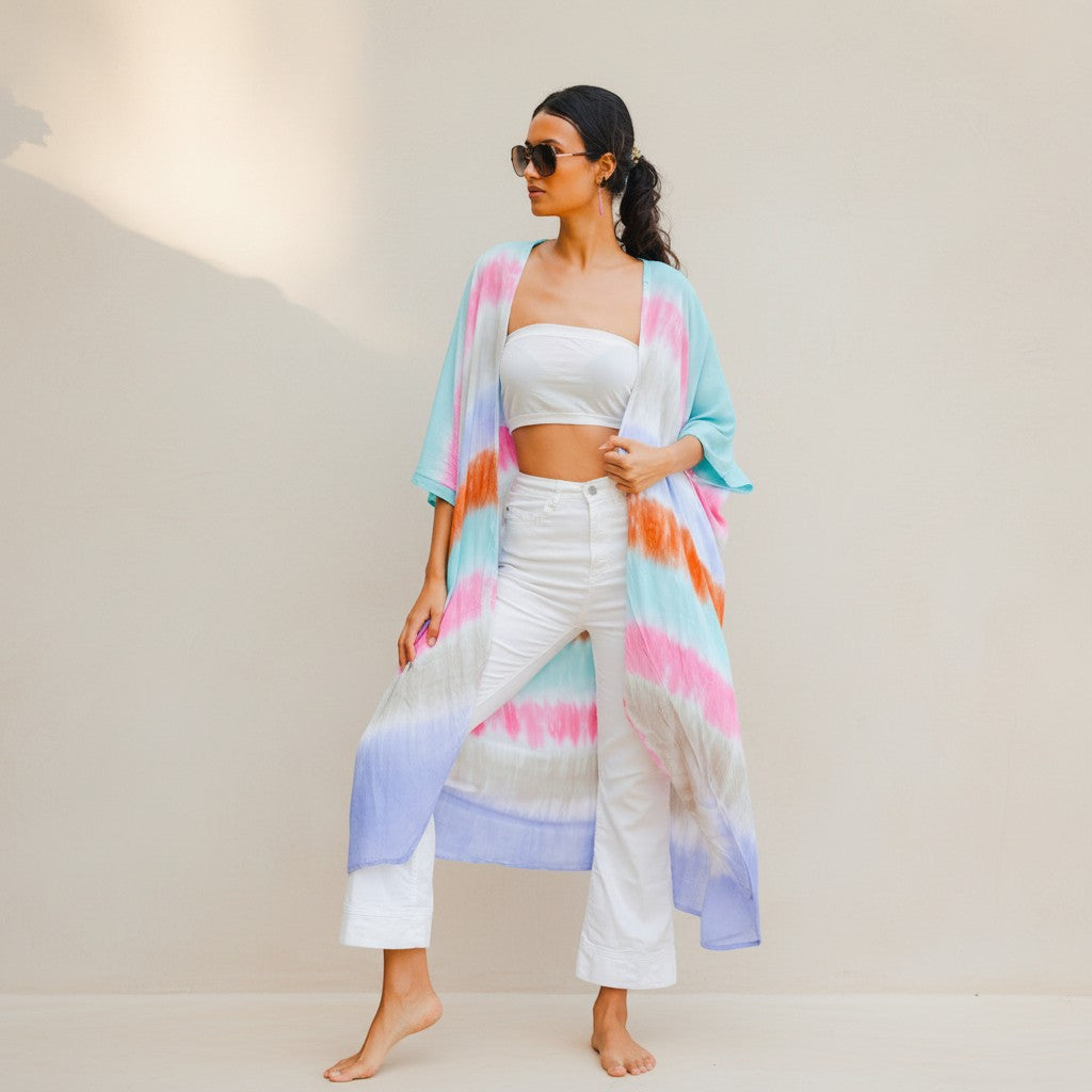 Stripey Kimono - Rainbow
