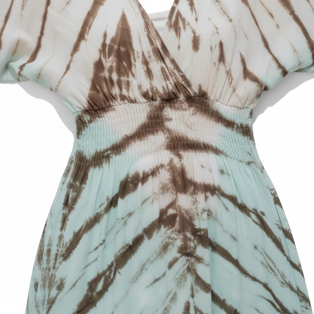 Tie Dye Maxi Dress With V-Neckline