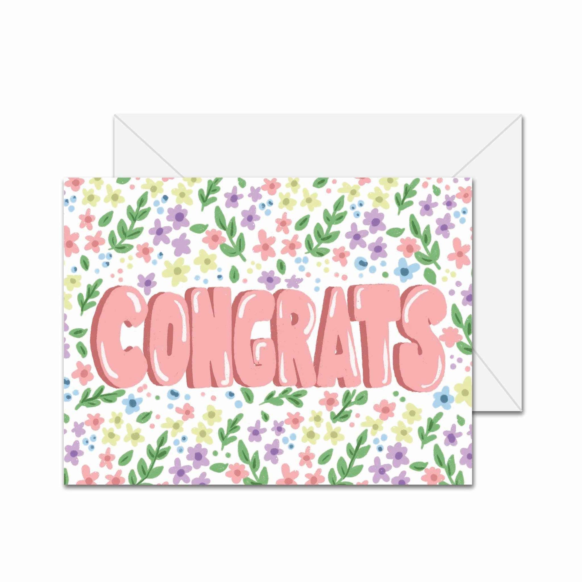 Congrats! (Floral) - Greeting Card