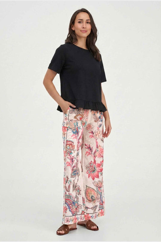 Women's Knit/Woven Combo Top