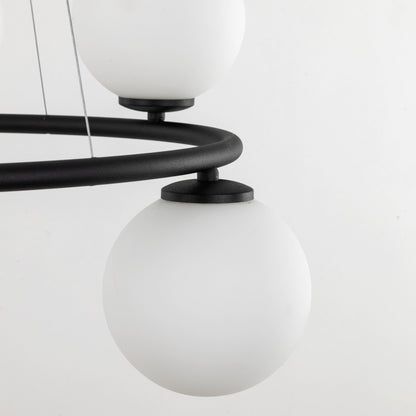 ANABELLE Scandinavian PendANABELLE 6-Light Scandinavian Globe Chandelier for Dining Room & Modern Interiorsant Light 6