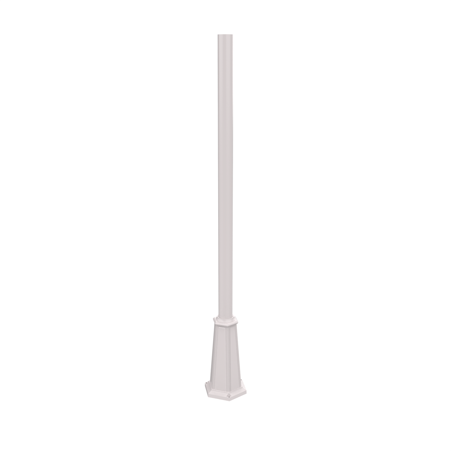 Poteau d'aluminium rond de 3'' base évasée avec boulons d'ancrage