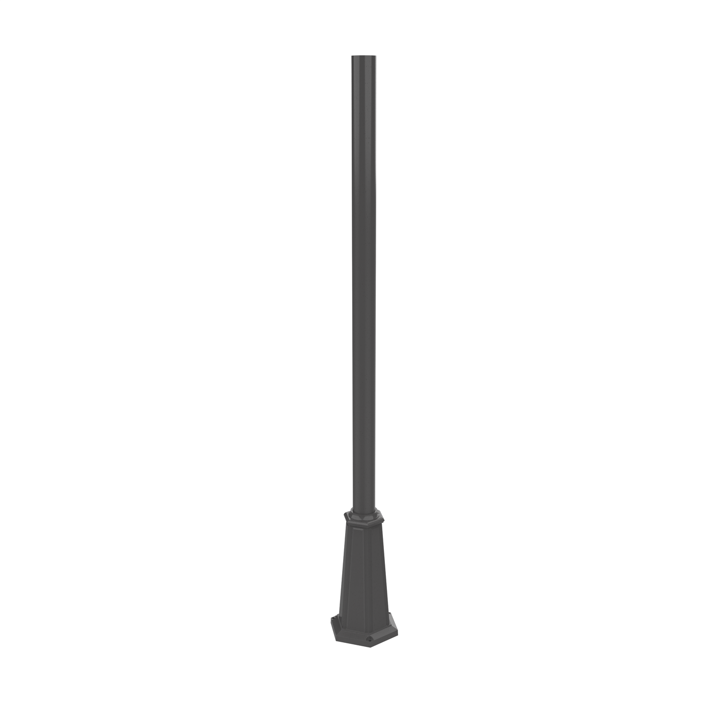 Poteau d'aluminium rond de 3'' base évasée avec boulons d'ancrage