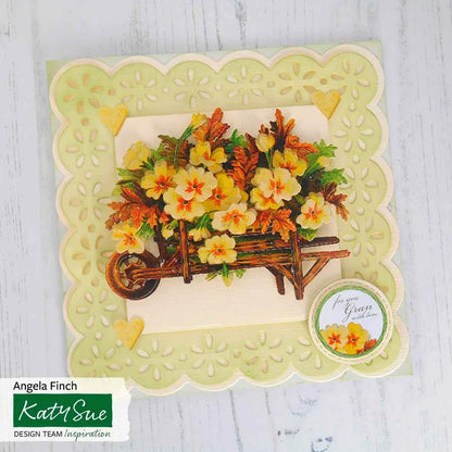 Die Cut Decoupage – Primrose Wheelbarrow (Pack Of 3)