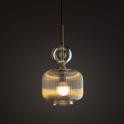 SOPHIA Ribbed Glass Pendant Light for Kitchen Island, Dining Room & Contemporary Interiors