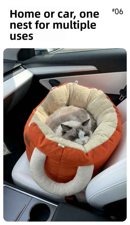 Car pet bed, Portable Warm Pet Handbag Deep Sleep Pet Nest