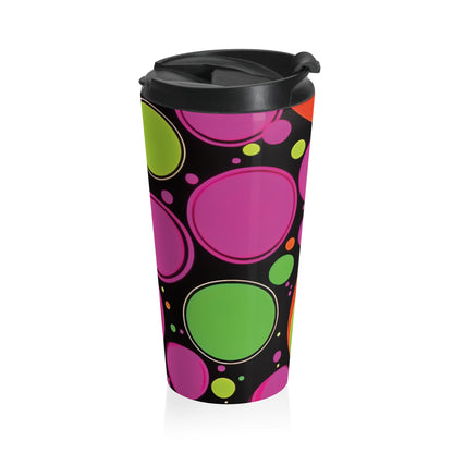 Retro Colorful Bubbles Stainless Steel Travel Mug | Neon Polka Dot Tumbler - AURABAGS SHOP